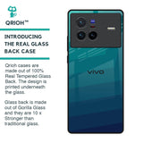Green Triangle Pattern Glass Case for Vivo X80 5G