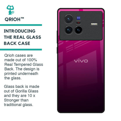 Purple Ombre Pattern Glass Case for Vivo X80 5G