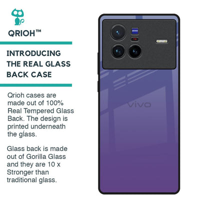 Indigo Pastel Glass Case For Vivo X80 5G