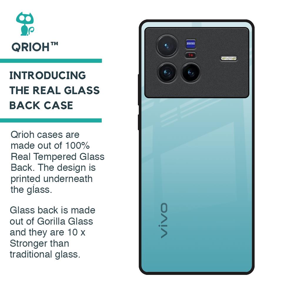 Arctic Blue Glass Case For Vivo X80 5G