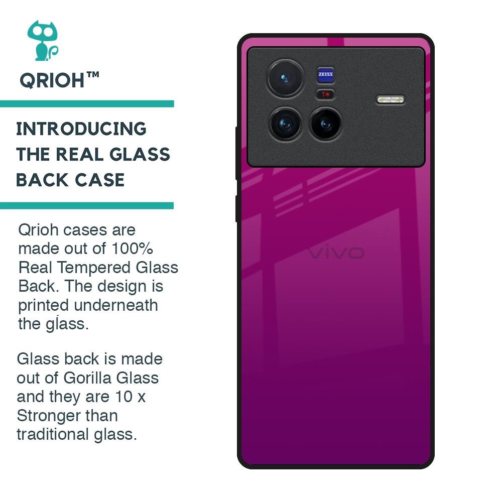 Magenta Gradient Glass Case For Vivo X80 5G