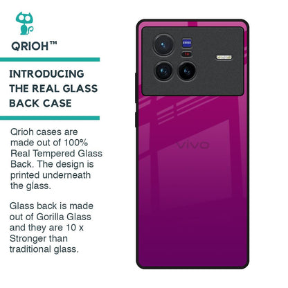 Magenta Gradient Glass Case For Vivo X80 5G