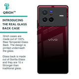 Wine Red Glass Case For Vivo X80 5G