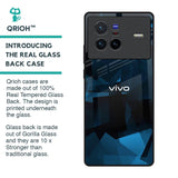 Polygonal Blue Box Glass Case For Vivo X80 5G