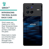 Blue Rough Abstract Glass Case for Vivo X80 5G