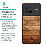 Wooden Planks Glass Case for Vivo X80 5G