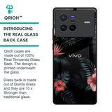 Tropical Art Flower Glass Case for Vivo X80 5G