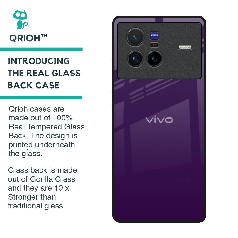 Dark Purple Glass Case for Vivo X80 5G
