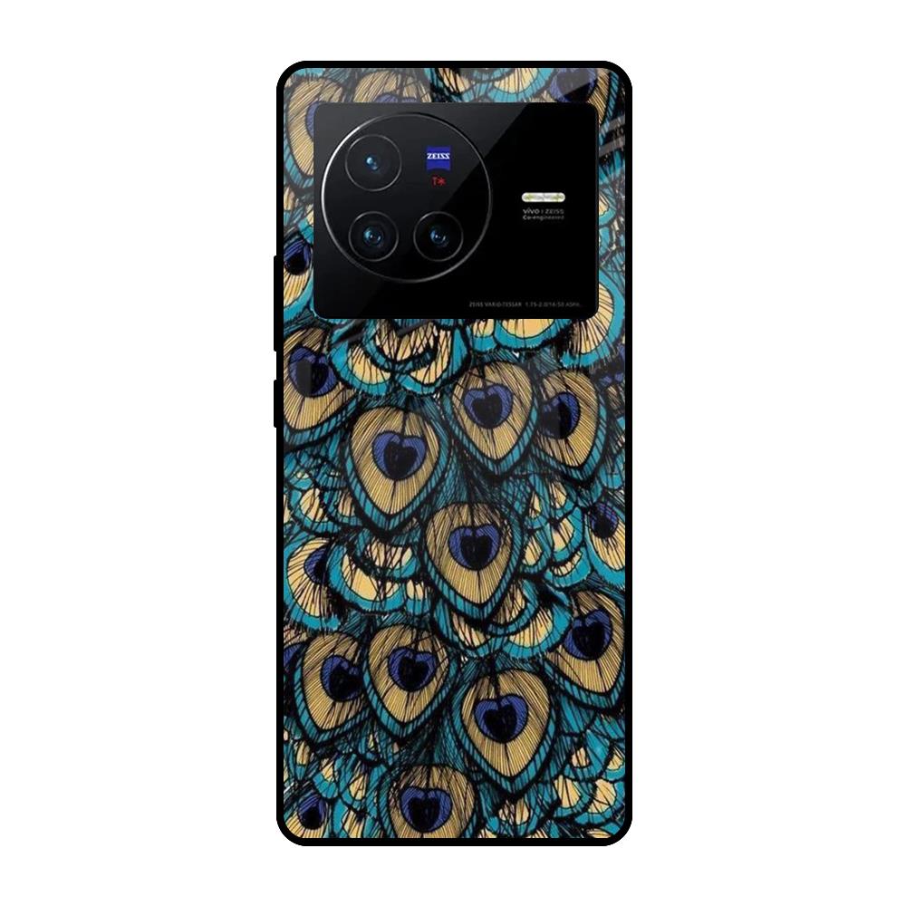 Peacock Feathers Vivo X80 5G Glass Cases & Covers Online