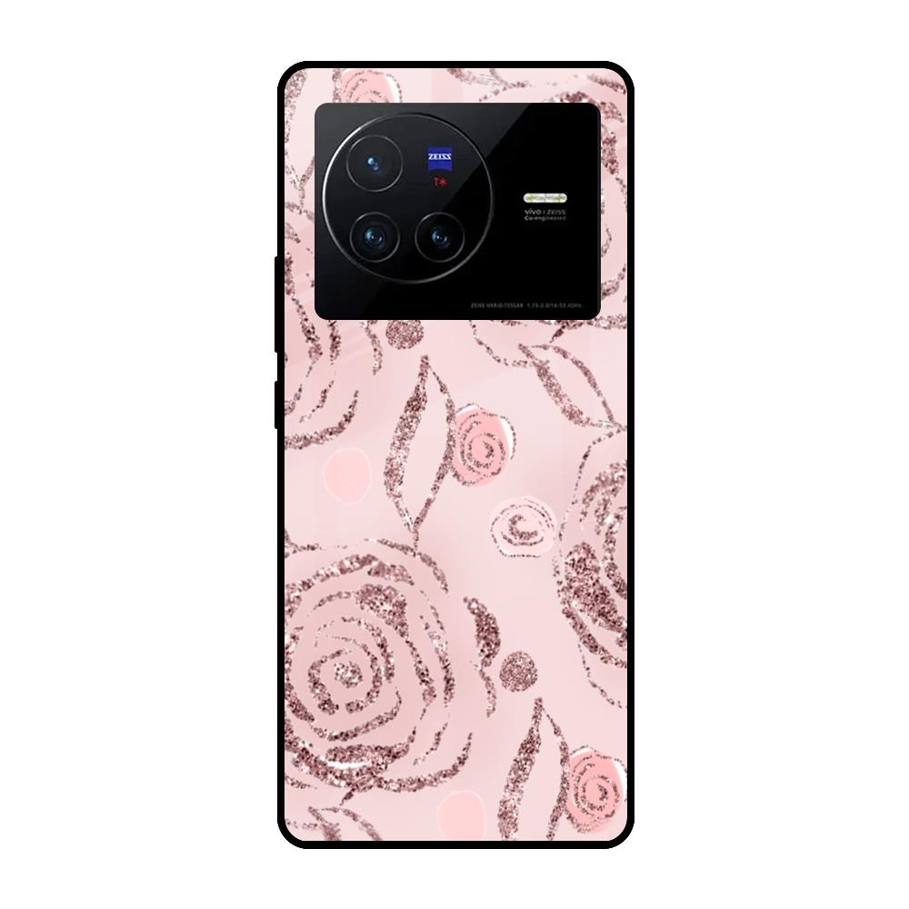 Shimmer Roses Vivo X80 5G Glass Cases & Covers Online