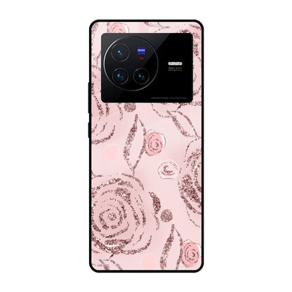 Shimmer Roses Vivo X80 5G Glass Cases & Covers Online