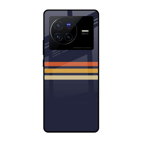 Tricolor Stripes Vivo X80 5G Glass Cases & Covers Online