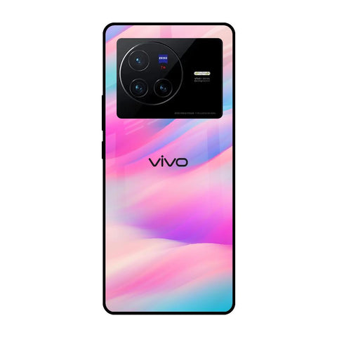 Colorful Waves Vivo X80 5G Glass Cases & Covers Online