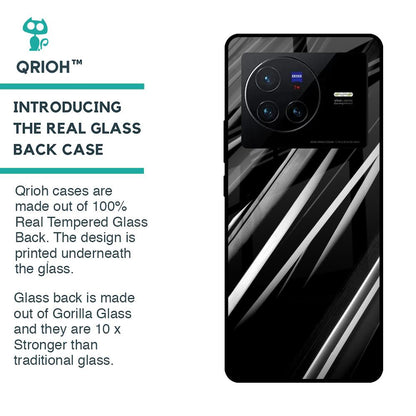 Black & Grey Gradient Glass Case For Vivo X80 5G