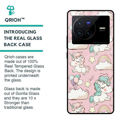 Balloon Unicorn Glass case for Vivo X80 5G