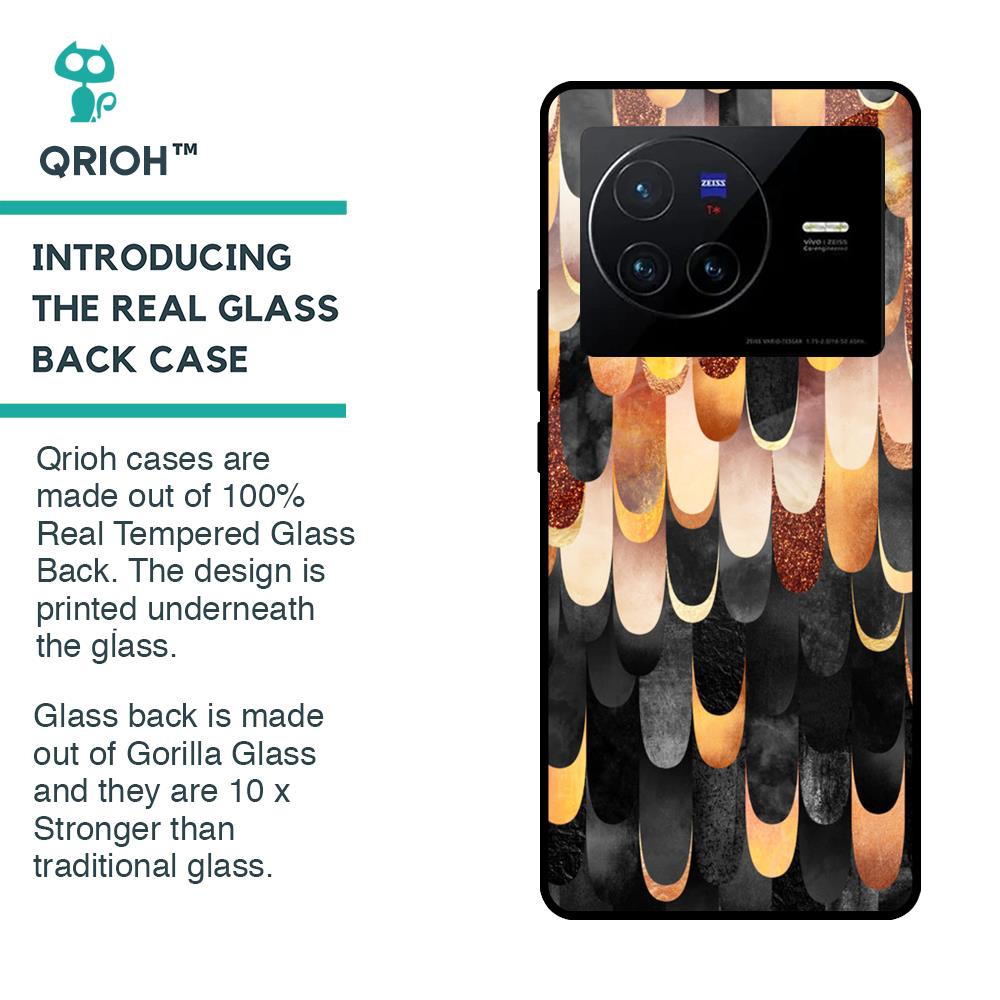Bronze Abstract Glass Case for Vivo X80 5G