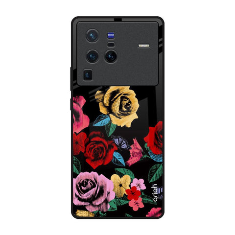 Floral Decorative Vivo X80 Pro 5G Glass Back Cover Online