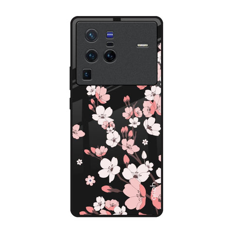 Black Cherry Blossom Vivo X80 Pro 5G Glass Back Cover Online