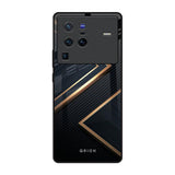 Sleek Golden & Navy Vivo X80 Pro 5G Glass Back Cover Online