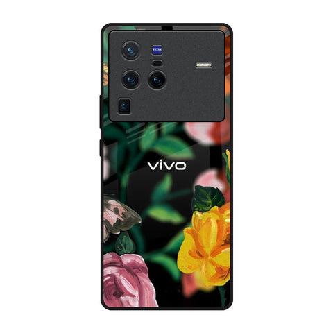 Flowers & Butterfly Vivo X80 Pro 5G Glass Back Cover Online