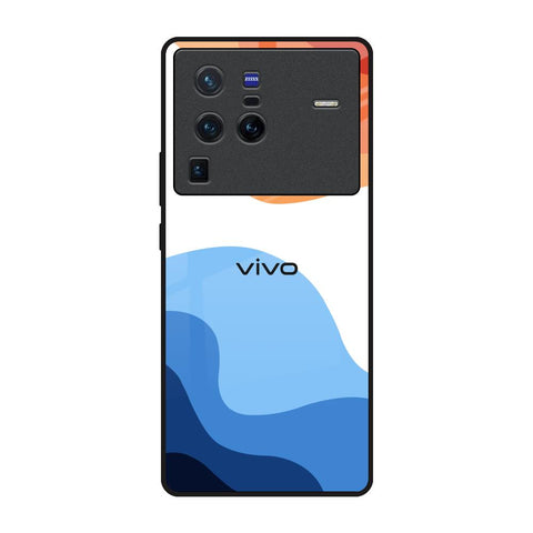 Wavy Color Pattern Vivo X80 Pro 5G Glass Back Cover Online