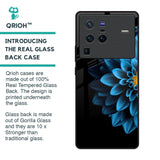 Half Blue Flower Glass Case for Vivo X80 Pro 5G