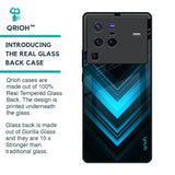 Vertical Blue Arrow Glass Case For Vivo X80 Pro 5G