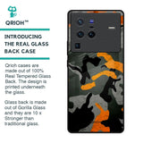 Camouflage Orange Glass Case For Vivo X80 Pro 5G
