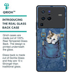 Kitty In Pocket Glass Case For Vivo X80 Pro 5G