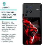 Red Angry Lion Glass Case for Vivo X80 Pro 5G