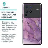 Purple Gold Marble Glass Case for Vivo X80 Pro 5G
