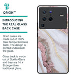Pink & Gold Gllitter Marble Glass Case for Vivo X80 Pro 5G