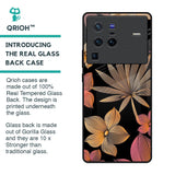 Lines Pattern Flowers Glass Case for Vivo X80 Pro 5G