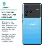 Wavy Blue Pattern Glass Case for Vivo X80 Pro 5G