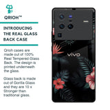 Tropical Art Flower Glass Case for Vivo X80 Pro 5G
