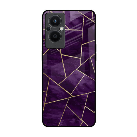 Geometric Purple OPPO F21 Pro 5G Glass Back Cover Online