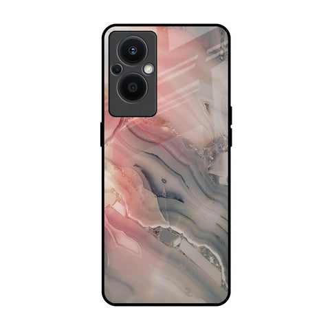 Pink And Grey Marble OPPO F21 Pro 5G Glass Back Cover Online