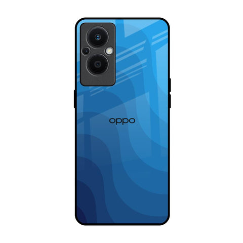 Blue Wave Abstract OPPO F21 Pro 5G Glass Back Cover Online