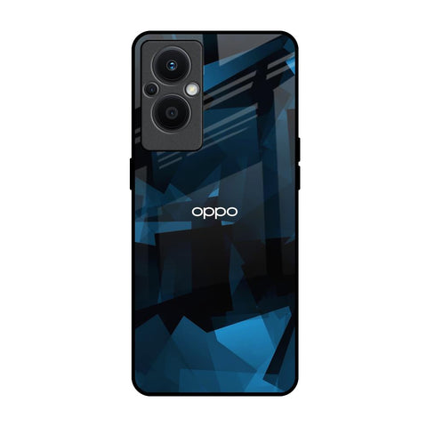 Polygonal Blue Box OPPO F21 Pro 5G Glass Back Cover Online