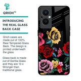 Floral Decorative Glass Case For OPPO F21 Pro 5G