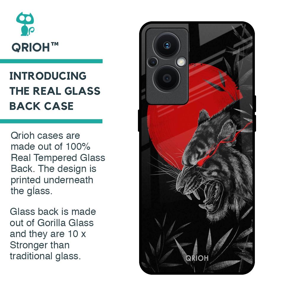 Red Moon Tiger Glass Case for OPPO F21 Pro 5G