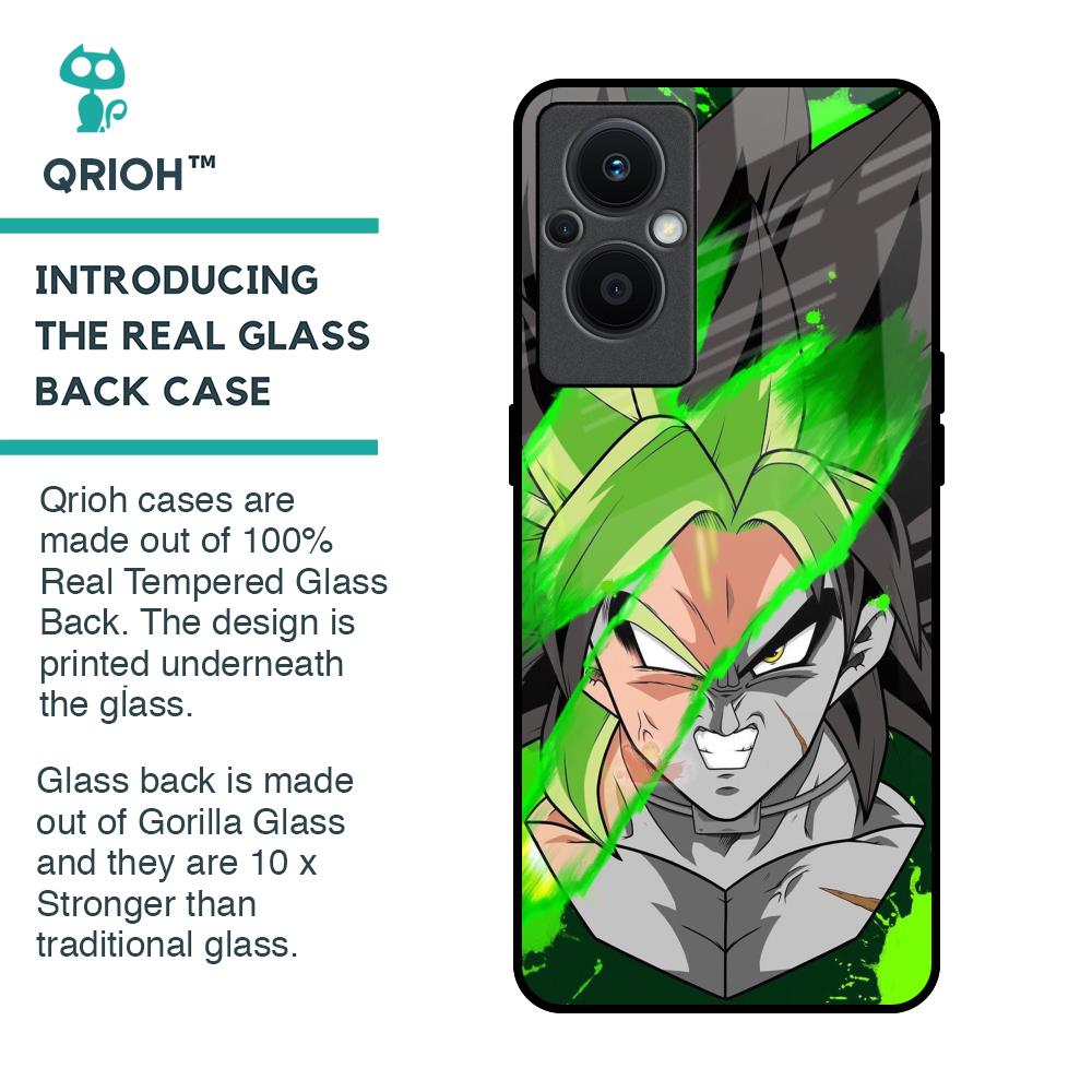 Anime Green Splash Glass Case for OPPO F21 Pro 5G