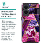 Electroplated Geometric Marble Glass Case for OPPO F21 Pro 5G