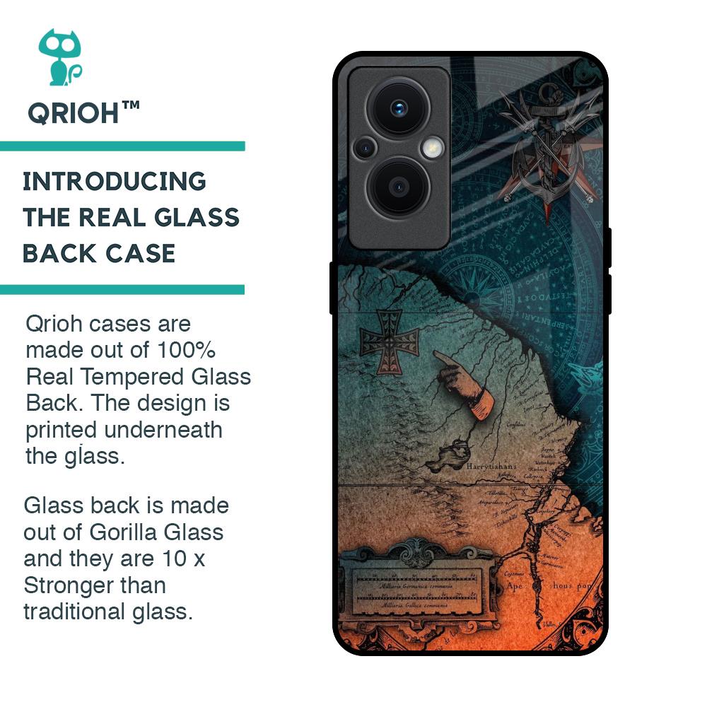 Geographical Map Glass Case for OPPO F21 Pro 5G