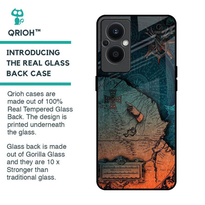 Geographical Map Glass Case for OPPO F21 Pro 5G