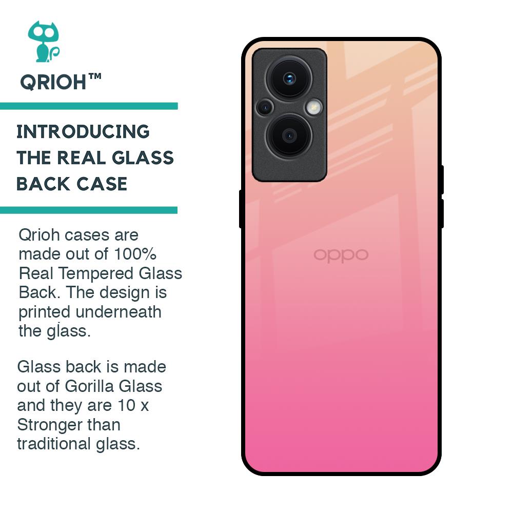 Pastel Pink Gradient Glass Case For OPPO F21 Pro 5G