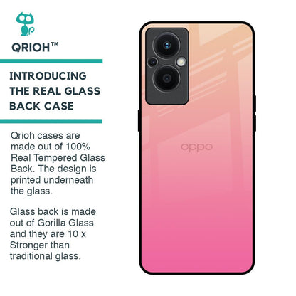 Pastel Pink Gradient Glass Case For OPPO F21 Pro 5G