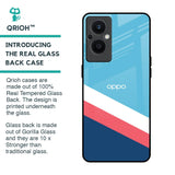 Pink & White Stripes Glass Case For OPPO F21 Pro 5G