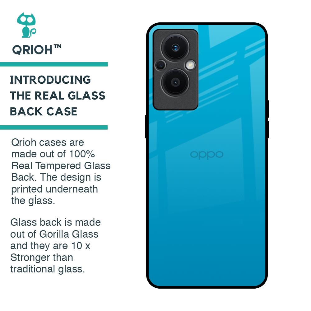 Blue Aqua Glass Case for OPPO F21 Pro 5G