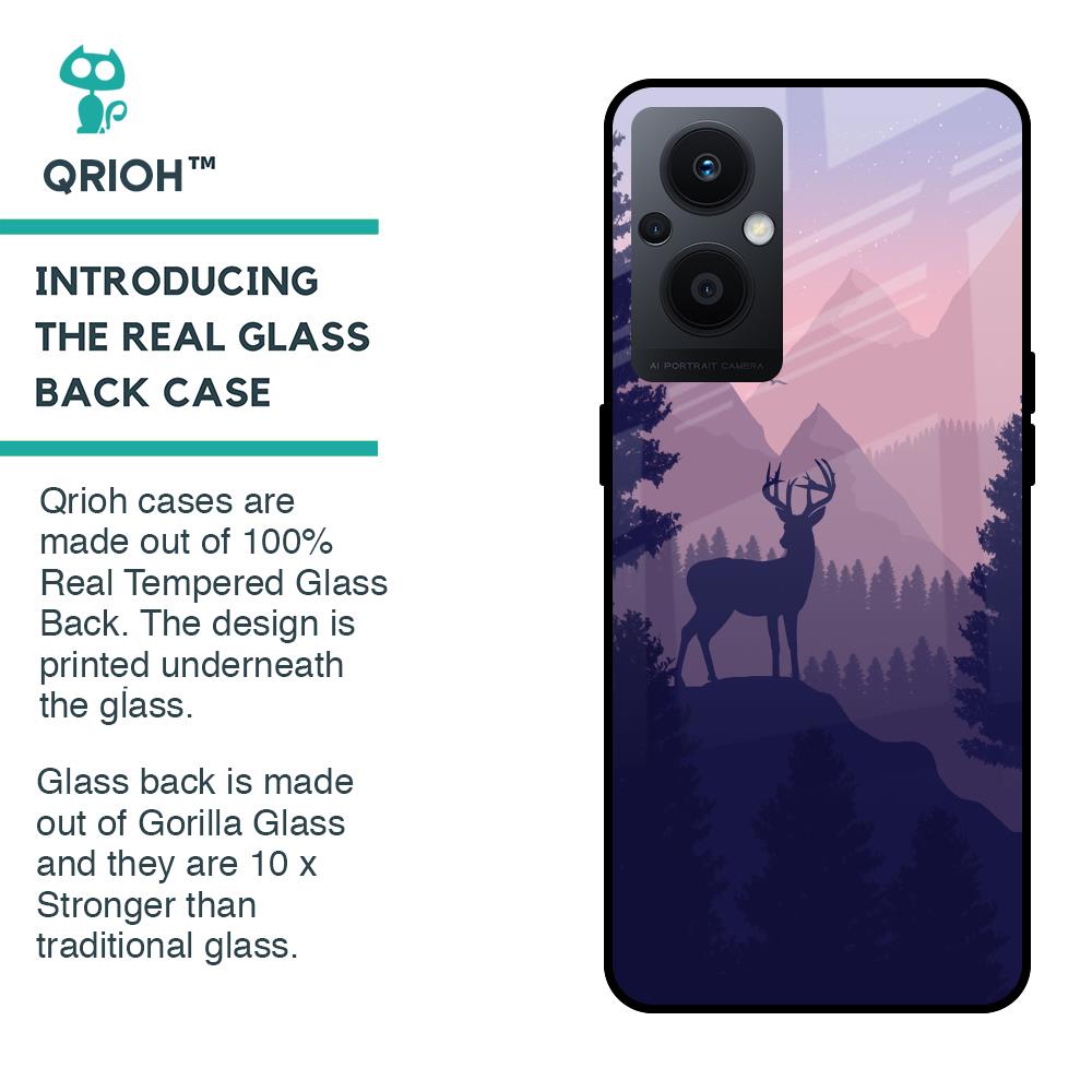 Deer In Night Glass Case For OPPO F21 Pro 5G
